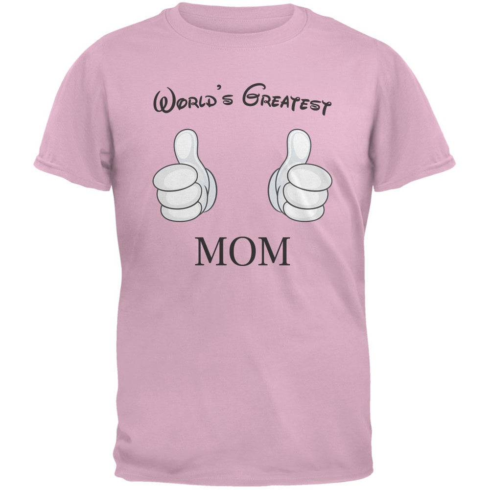 Mother's Day - World's Greatest Mom Cartoon Pink Adult T-Shirt Men's T-Shirts Old Glory 2XL Pink 