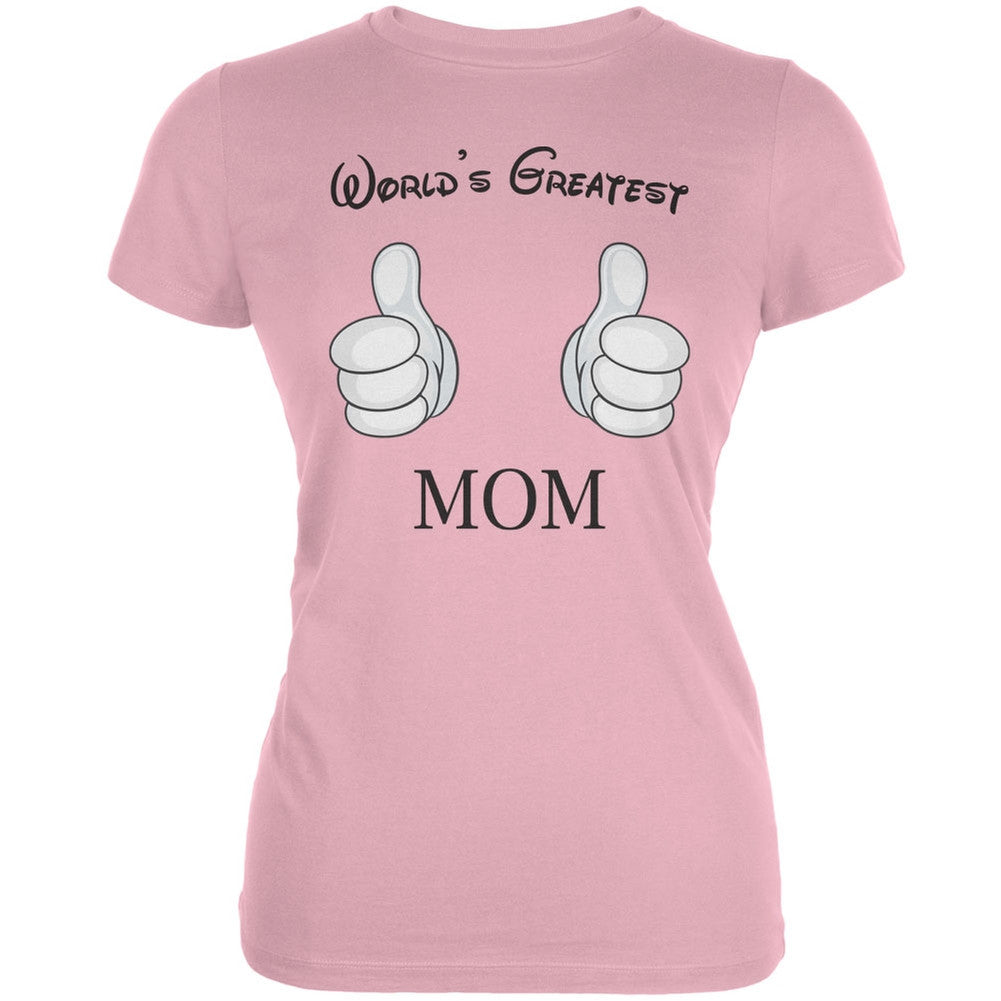 Mother's Day - World's Greatest Mom Cartoon Pink Juniors Soft T-Shirt Juniors T-Shirts Old Glory 2XL Pink 