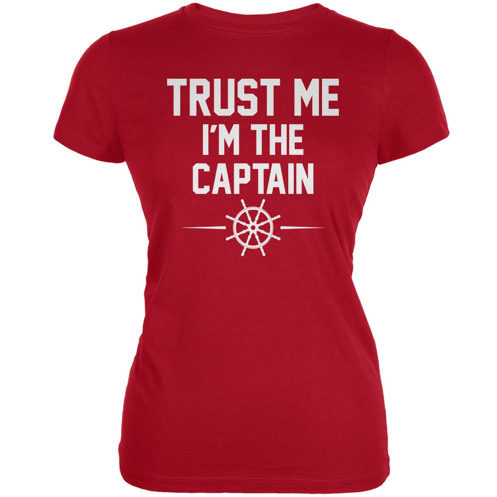 Trust Me Im The Captain Red Juniors Soft T-Shirt Juniors T-Shirts Old Glory 2XL Red 