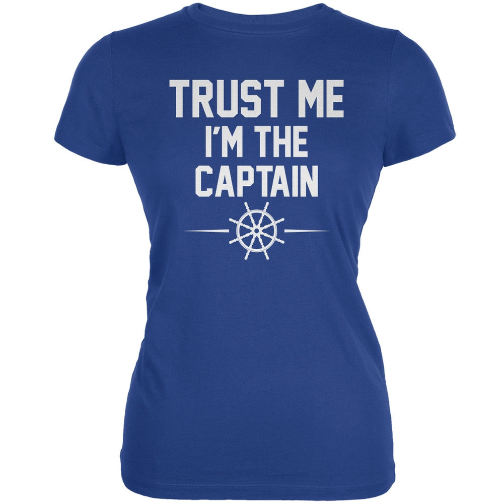 Trust Me Im The Captain Royal Juniors Soft T-Shirt Juniors T-Shirts Old Glory 2XL Blue 