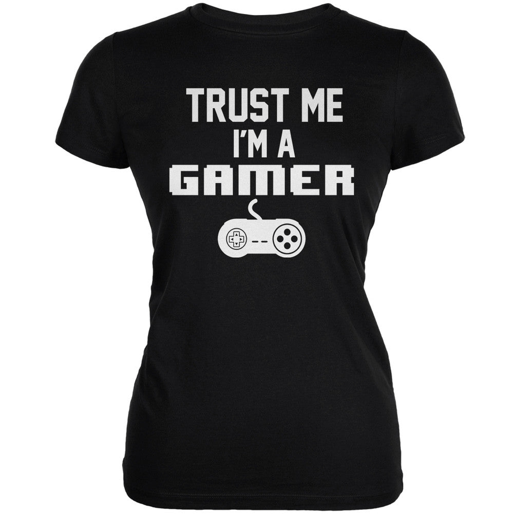 Trust Me Im A Gamer Black Juniors Soft T-Shirt Juniors T-Shirts Old Glory 2XL Black 