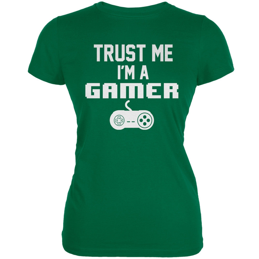 Trust Me Im A Gamer Kelly Green Juniors Soft T-Shirt Juniors T-Shirts Old Glory 2XL Green 