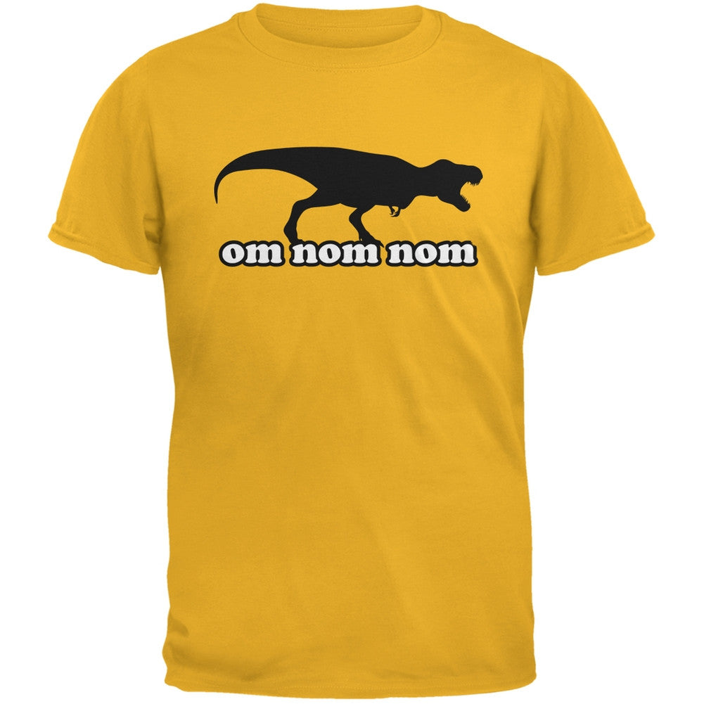 Jurassic - T-rex Om Nom Nom Gold Adult T-Shirt Men's T-Shirts Old Glory 2XL Yellow 