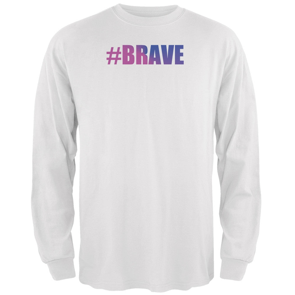 #Brave Transgender Caitlyn Jenner White Adult Long Sleeve T-Shirt Men's Long Sleeves Old Glory 2XL White 