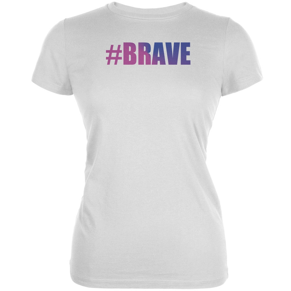 #Brave Transgender Caitlyn Jenner White Juniors Soft T-Shirt Juniors T-Shirts Old Glory 2XL White 