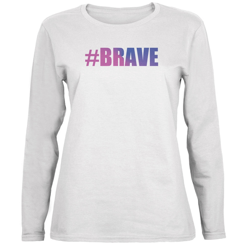 #Brave Transgender Caitlyn Jenner White Ladies Long Sleeve T-Shirt Women's Long Sleeves Old Glory 2XL White 