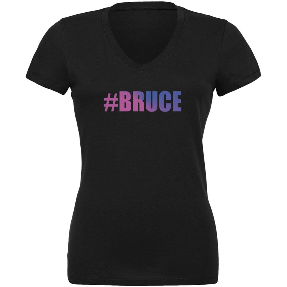 #Bruce Transgender Bruce Jenner Black Juniors V-Neck T-Shirt Juniors T-Shirts Old Glory 2XL Black 