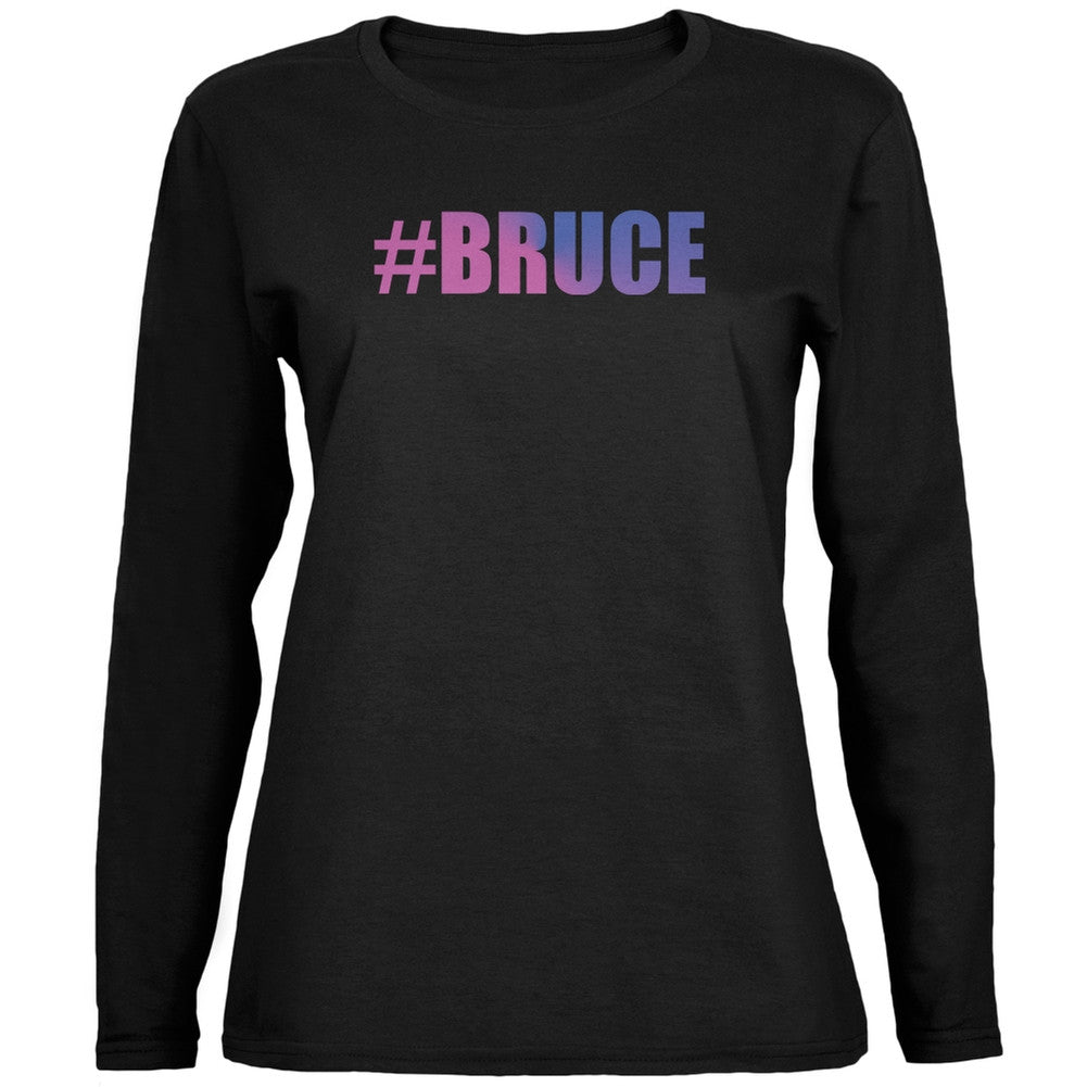 #Bruce Transgender Bruce Jenner Black Ladies Long Sleeve T-Shirt Women's Long Sleeves Old Glory 2XL Black 