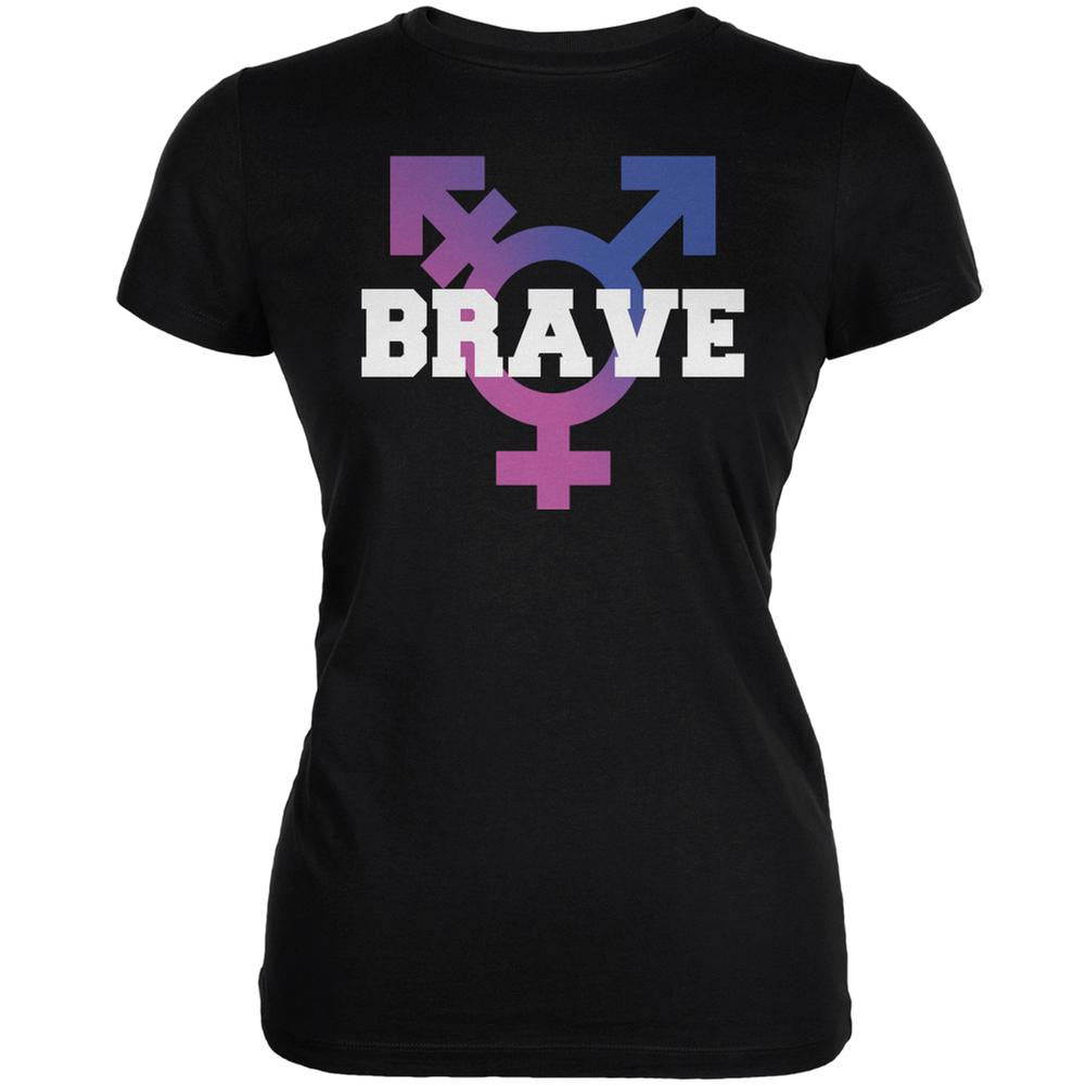 Brave Transgender Caitlyn Jenner Black Juniors Soft T-Shirt Juniors T-Shirts Old Glory 2XL Black 