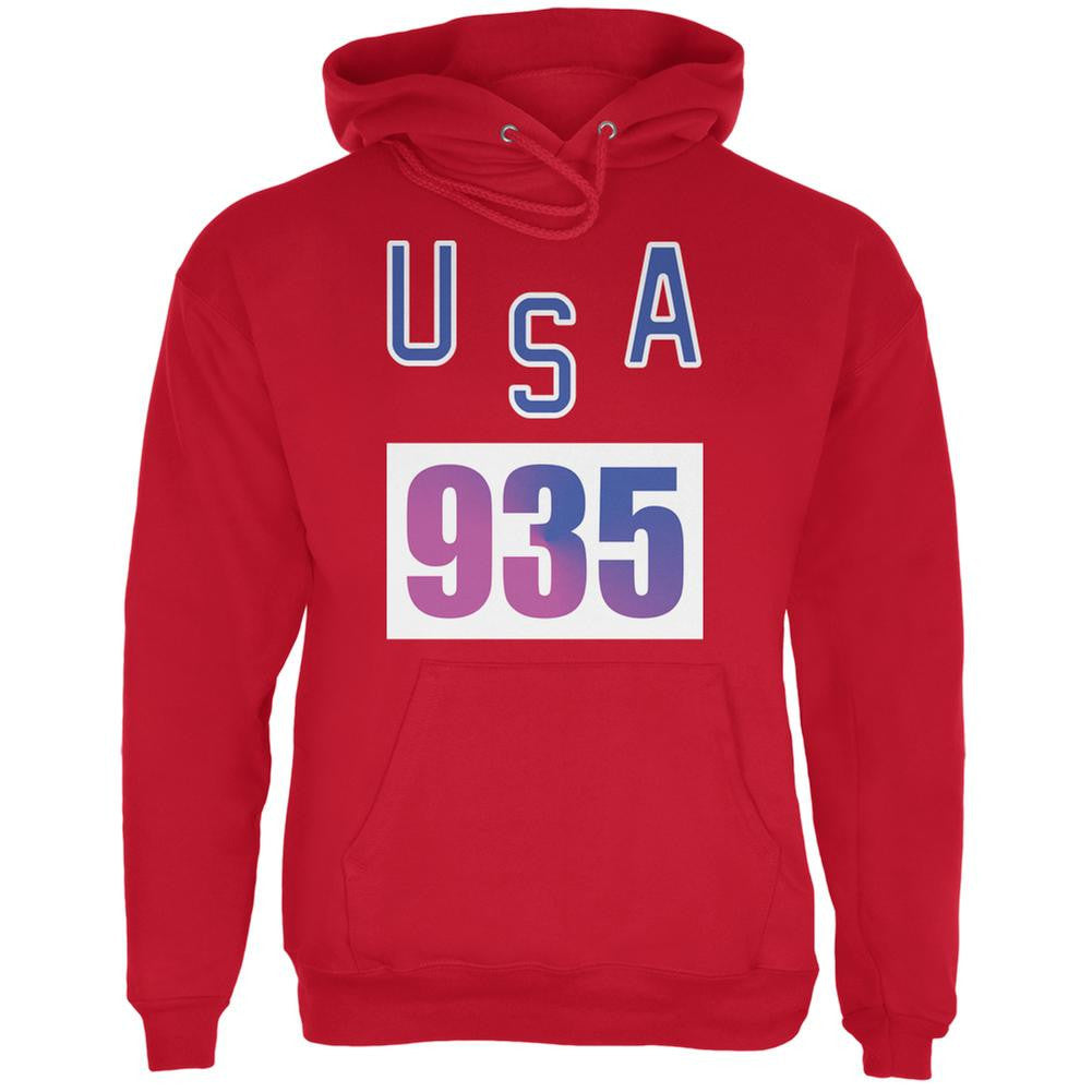 Team Bruce Jenner USA 935 Olympic Costume Red Adult Hoodie Men's Hoodies Old Glory 2XL Red 