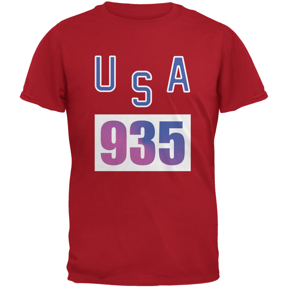 Team Bruce Jenner USA 935 Olympic Costume Red Adult T-Shirt Men's T-Shirts Old Glory 3XL Red 