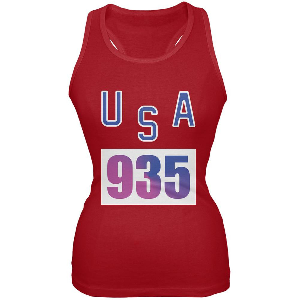 Team Bruce Jenner USA 935 Olympic Costume Red Juniors Soft Tank Top Juniors Tank Tops Old Glory 2XL Red 