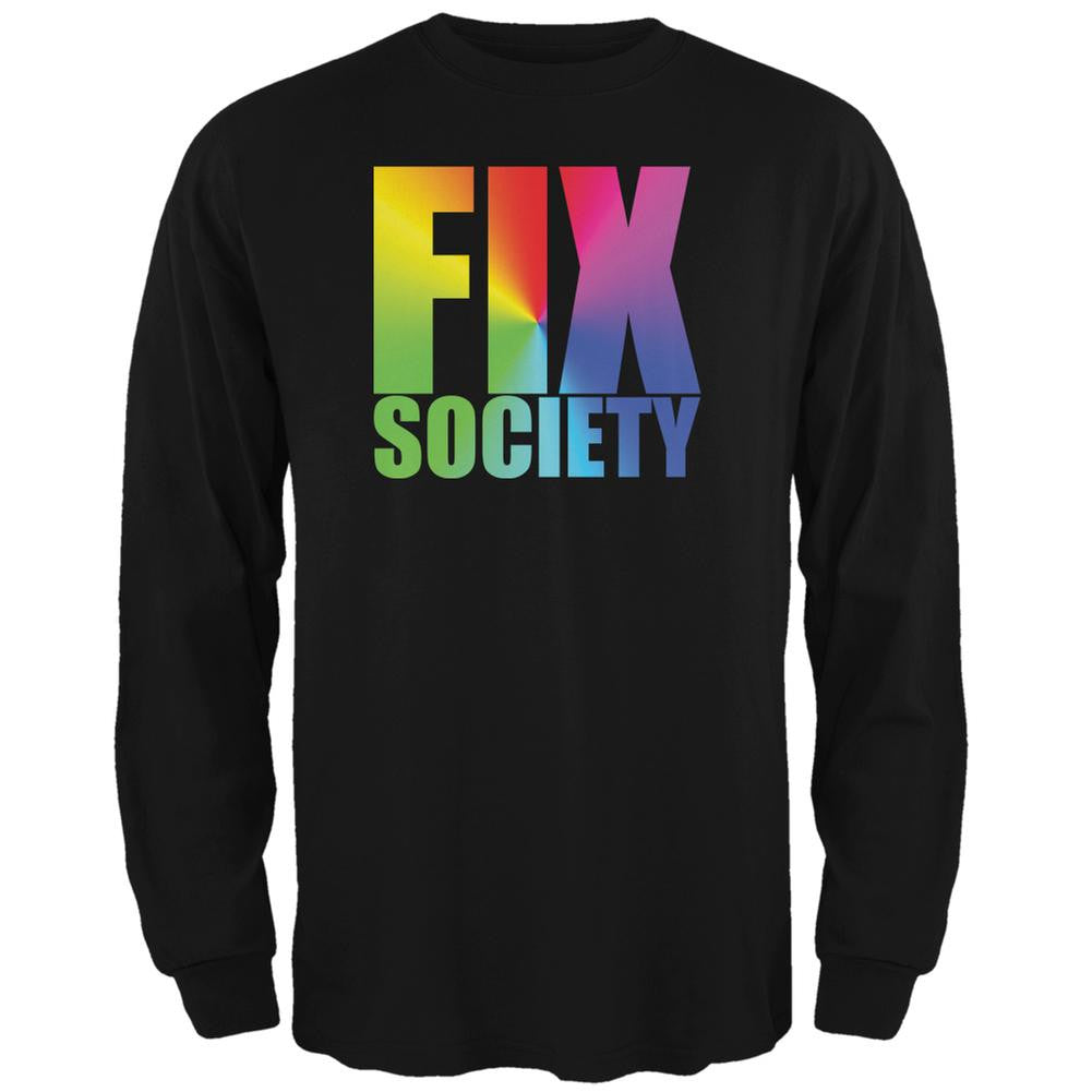 Fix Society LGBT Caitlyn Jenner Black Adult Long Sleeve T-Shirt Men's Long Sleeves Old Glory 2XL Black 