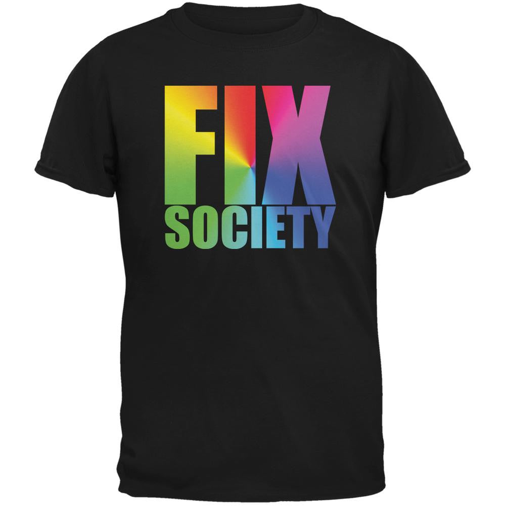 Fix Society LGBT Caitlyn Jenner Black Adult T-Shirt Men's T-Shirts Old Glory 2XL Black 