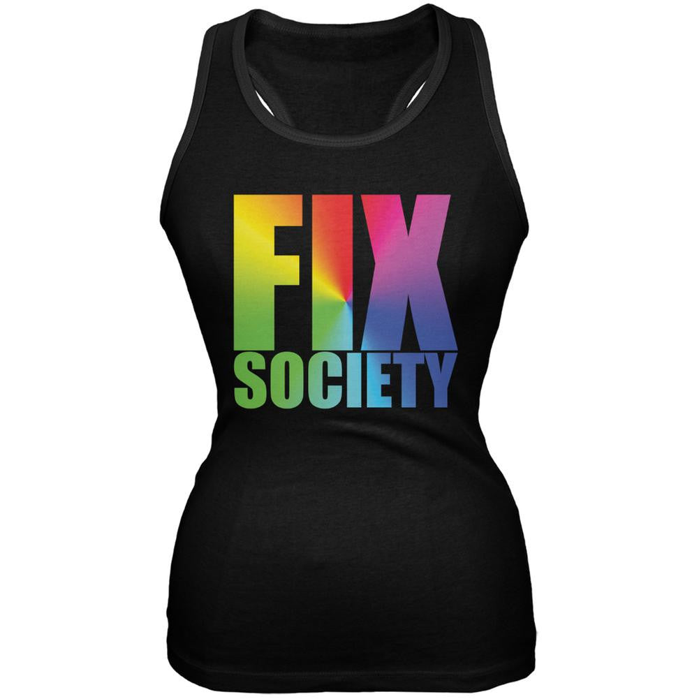 Fix Society LGBT Caitlyn Jenner Black Juniors Soft Tank Top Juniors Tank Tops Old Glory 2XL Black 