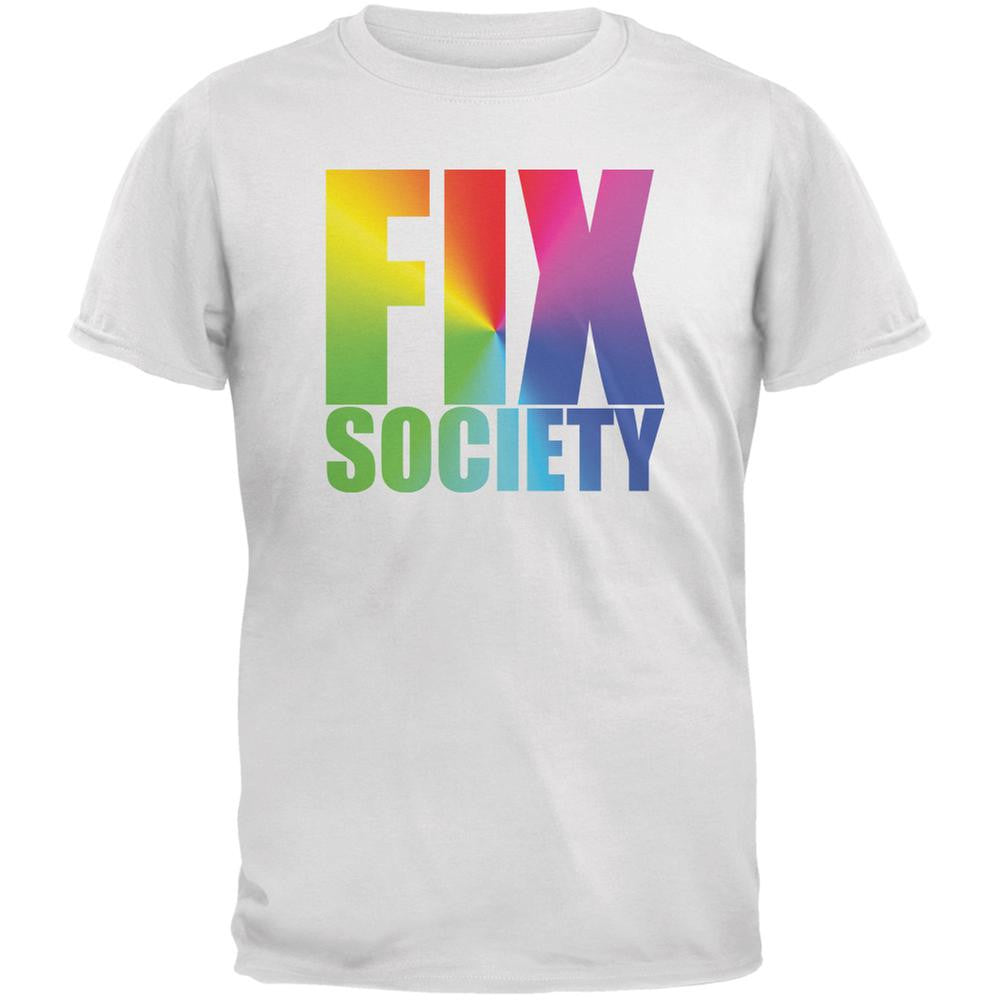 Fix Society LGBT Caitlyn Jenner White Adult T-Shirt Men's T-Shirts Old Glory 2XL White 