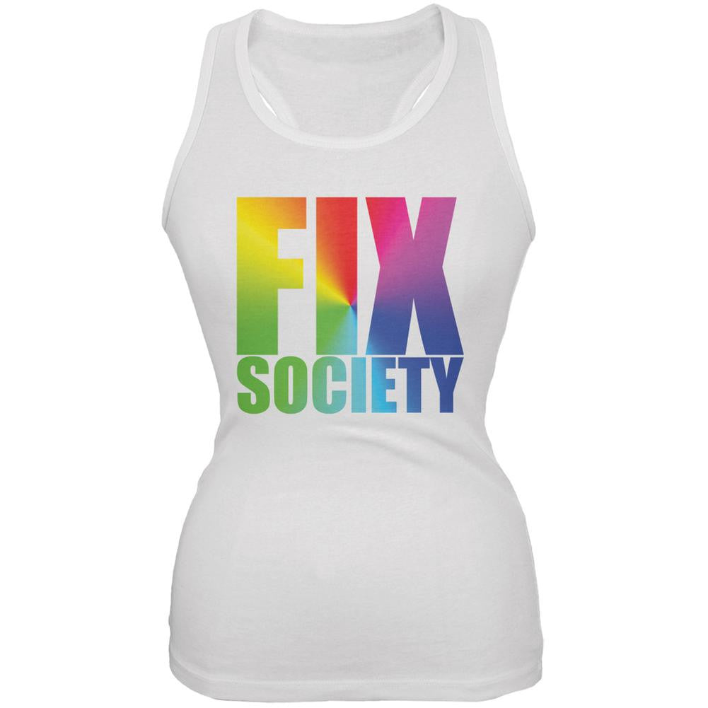 Fix Society LGBT Caitlyn Jenner White Juniors Soft Tank Top Juniors Tank Tops Old Glory 2XL White 