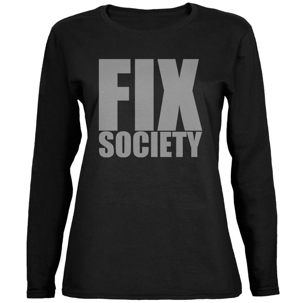 Please Fix Society Caitlyn Jenner Black Ladies Long Sleeve T-Shirt Women's Long Sleeves Old Glory 2XL Black 