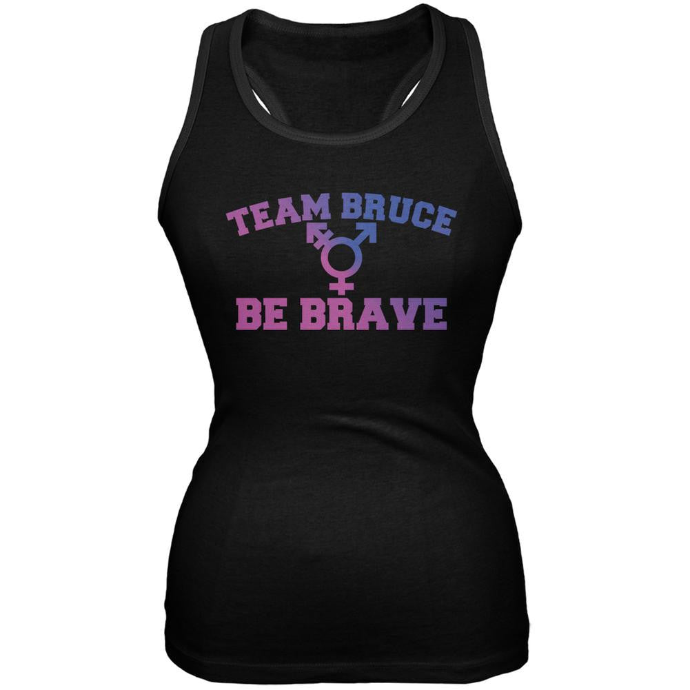 Team Bruce Be Brave Bruce Jenner Black Juniors Soft Tank Top Juniors Tank Tops Old Glory 2XL Black 