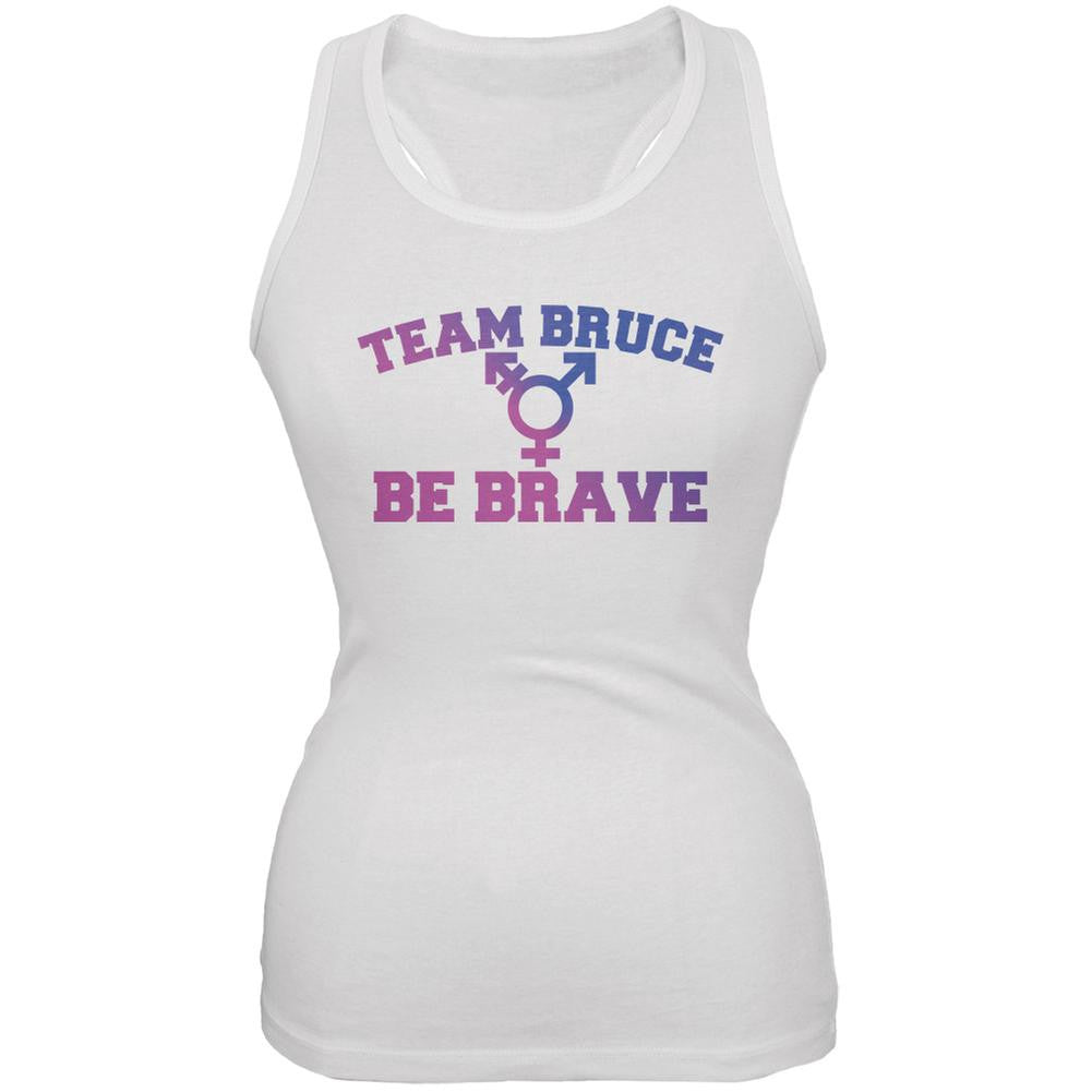 Team Bruce Be Brave Bruce Jenner White Juniors Soft Tank Top Juniors Tank Tops Old Glory 2XL White 