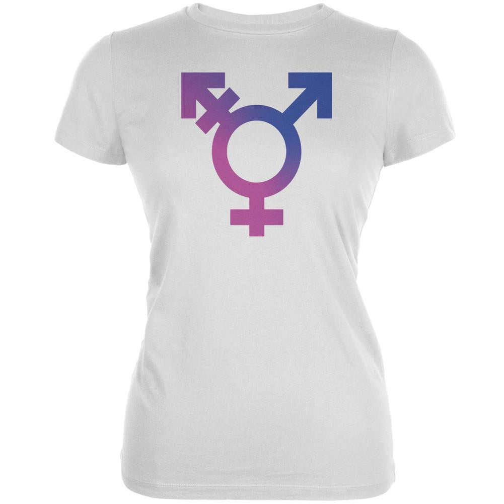 Transgender Symbol Caitlyn Jenner White Juniors Soft T-Shirt Juniors T-Shirts Old Glory 2XL White 