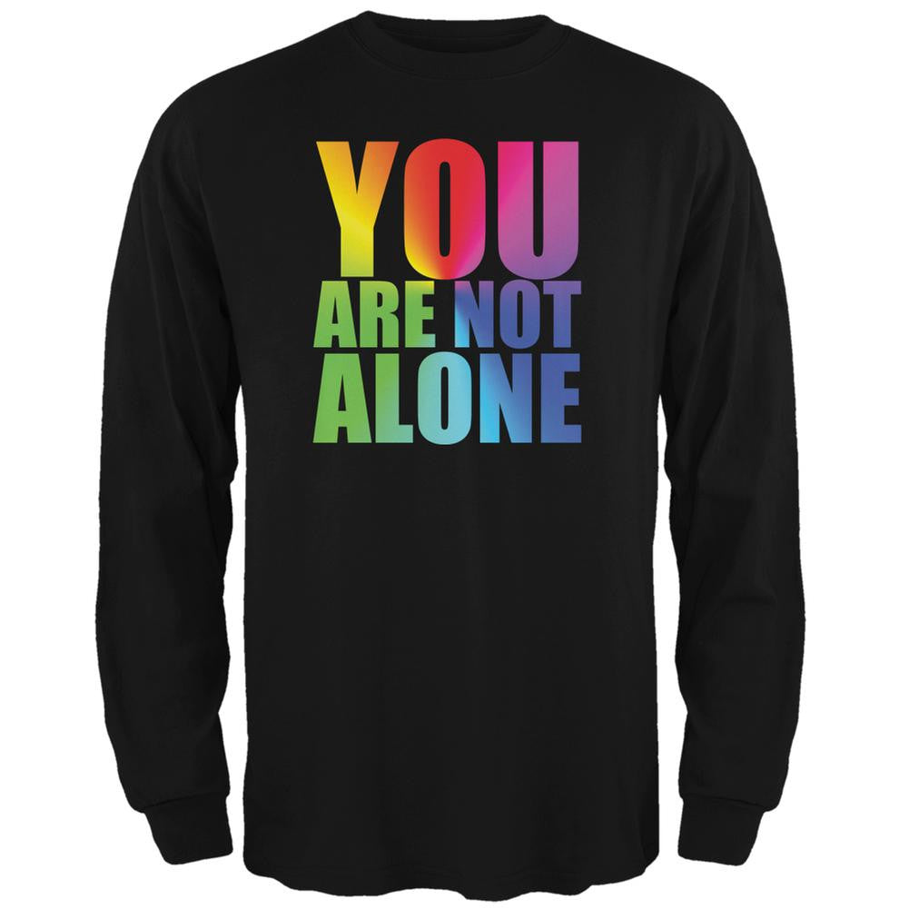 You Are Not Alone LGBT Caitlyn Jenner Black Adult Long Sleeve T-Shirt Men's Long Sleeves Old Glory 2XL Black 