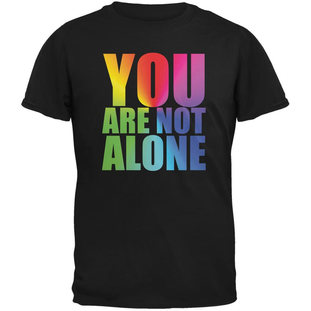 You Are Not Alone LGBT Caitlyn Jenner Black Adult T-Shirt Men's T-Shirts Old Glory 2XL Black 