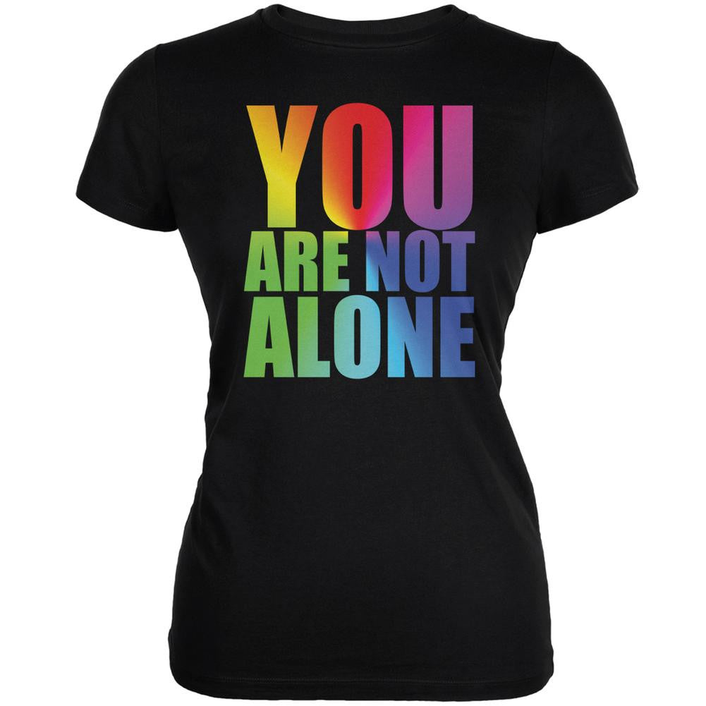 You Are Not Alone LGBT Caitlyn Jenner Black Juniors Soft T-Shirt Juniors T-Shirts Old Glory 2XL Black 