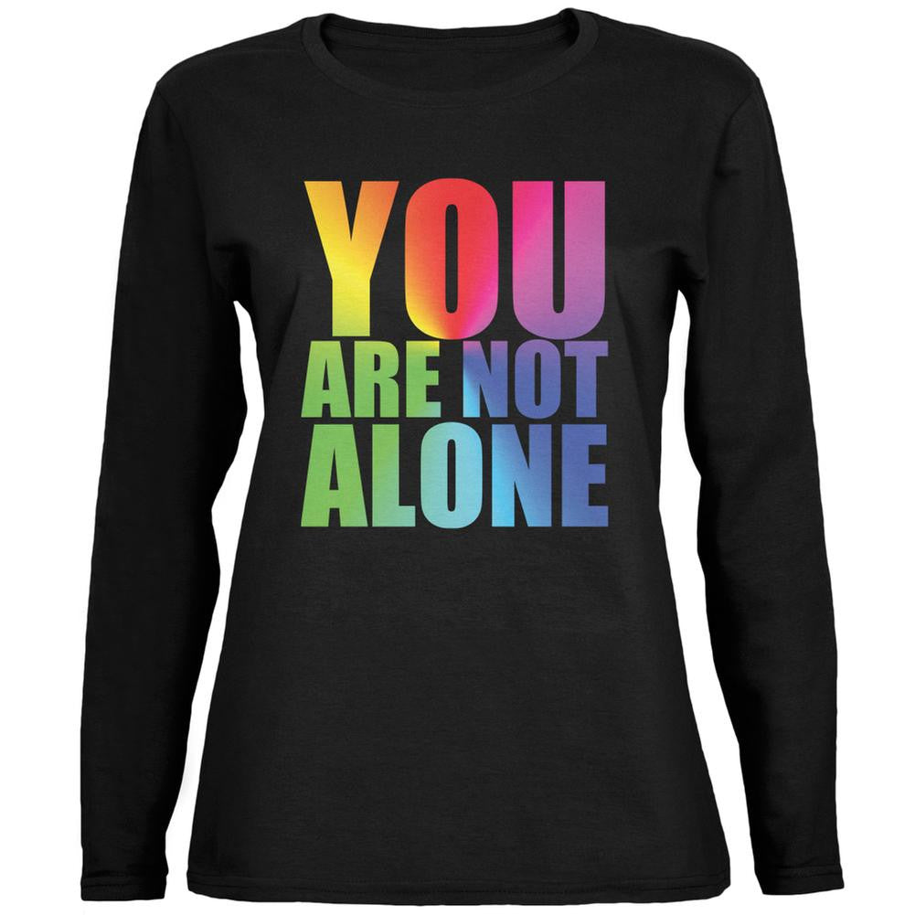 You Are Not Alone LGBT Caitlyn Jenner Black Ladies Long Sleeve T-Shirt Women's Long Sleeves Old Glory 2XL Black 