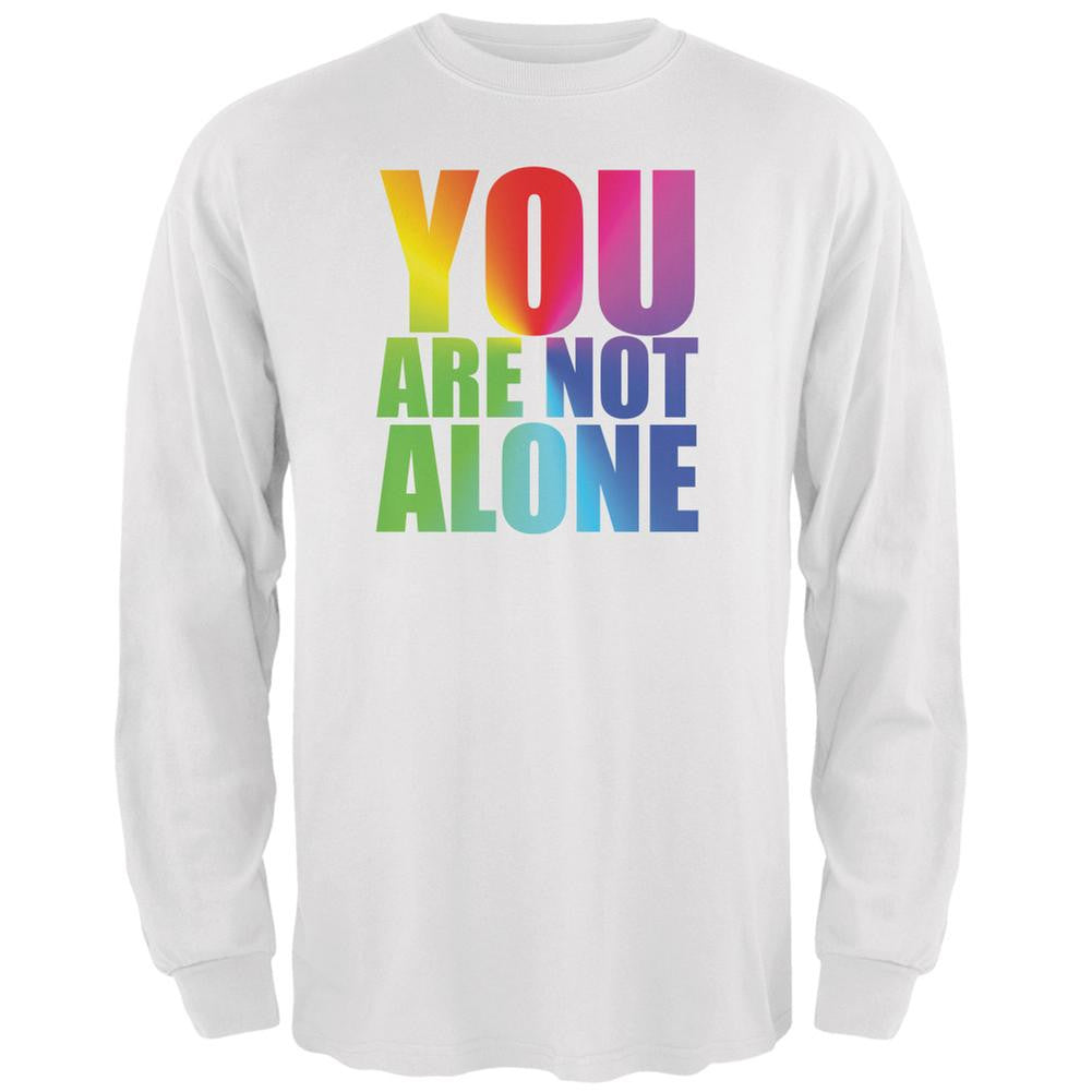 You Are Not Alone LGBT Caitlyn Jenner White Adult Long Sleeve T-Shirt Men's Long Sleeves Old Glory 2XL White 