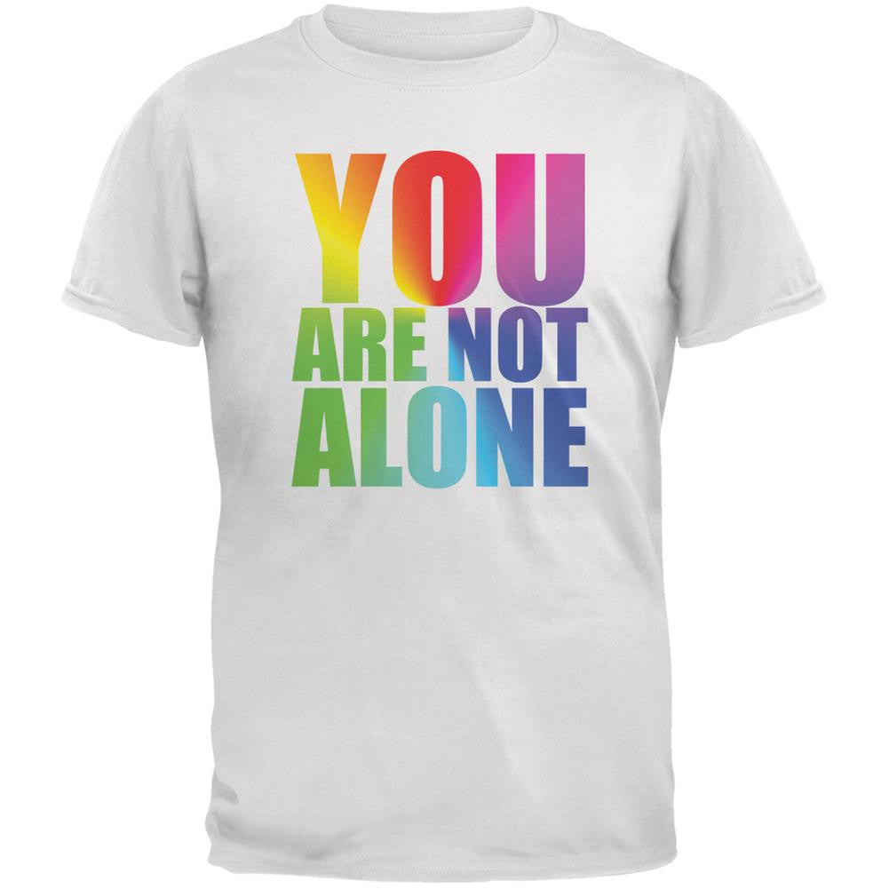 You Are Not Alone LGBT Caitlyn Jenner White Adult T-Shirt Men's T-Shirts Old Glory 2XL White 