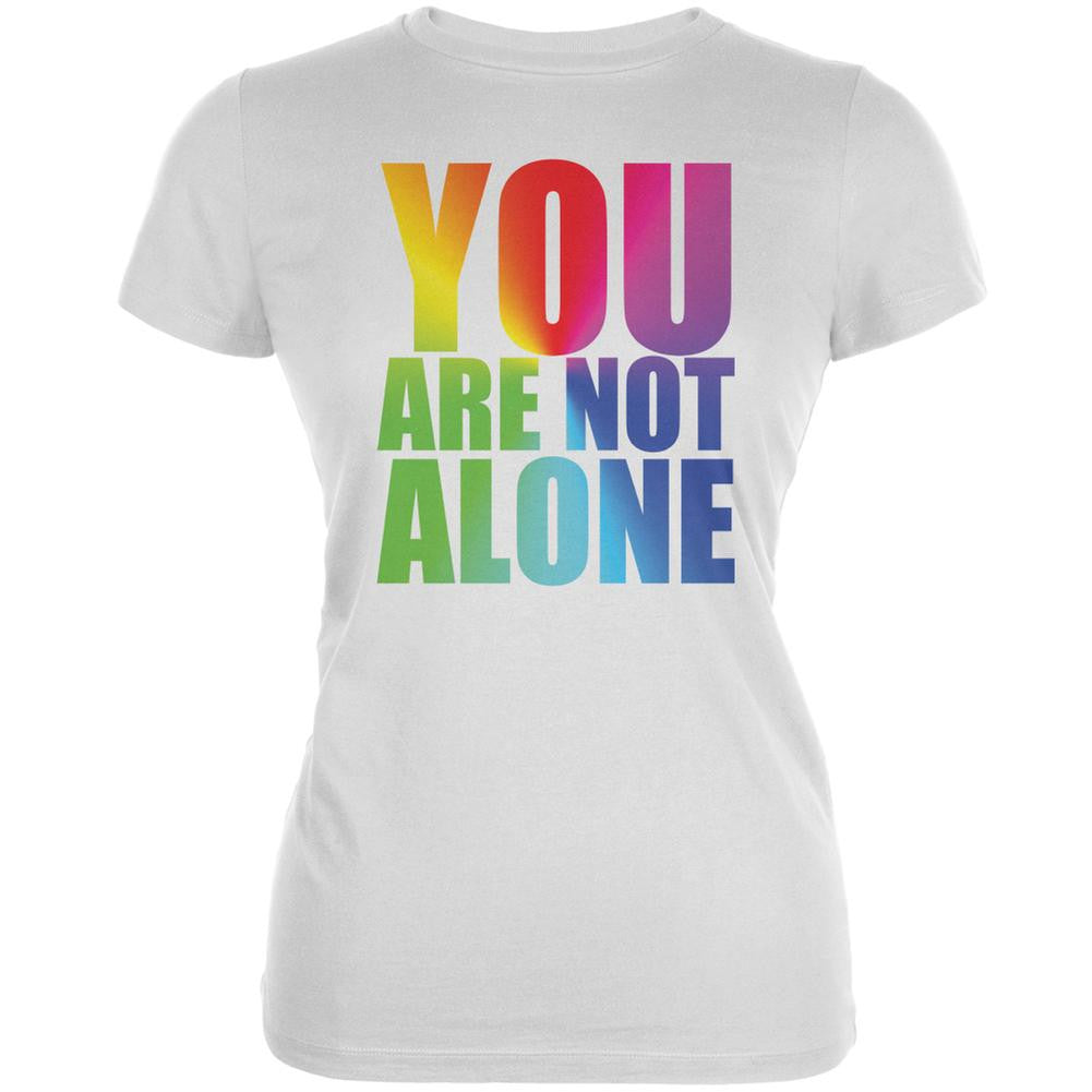 You Are Not Alone LGBT Caitlyn Jenner White Juniors Soft T-Shirt Juniors T-Shirts Old Glory 2XL White 