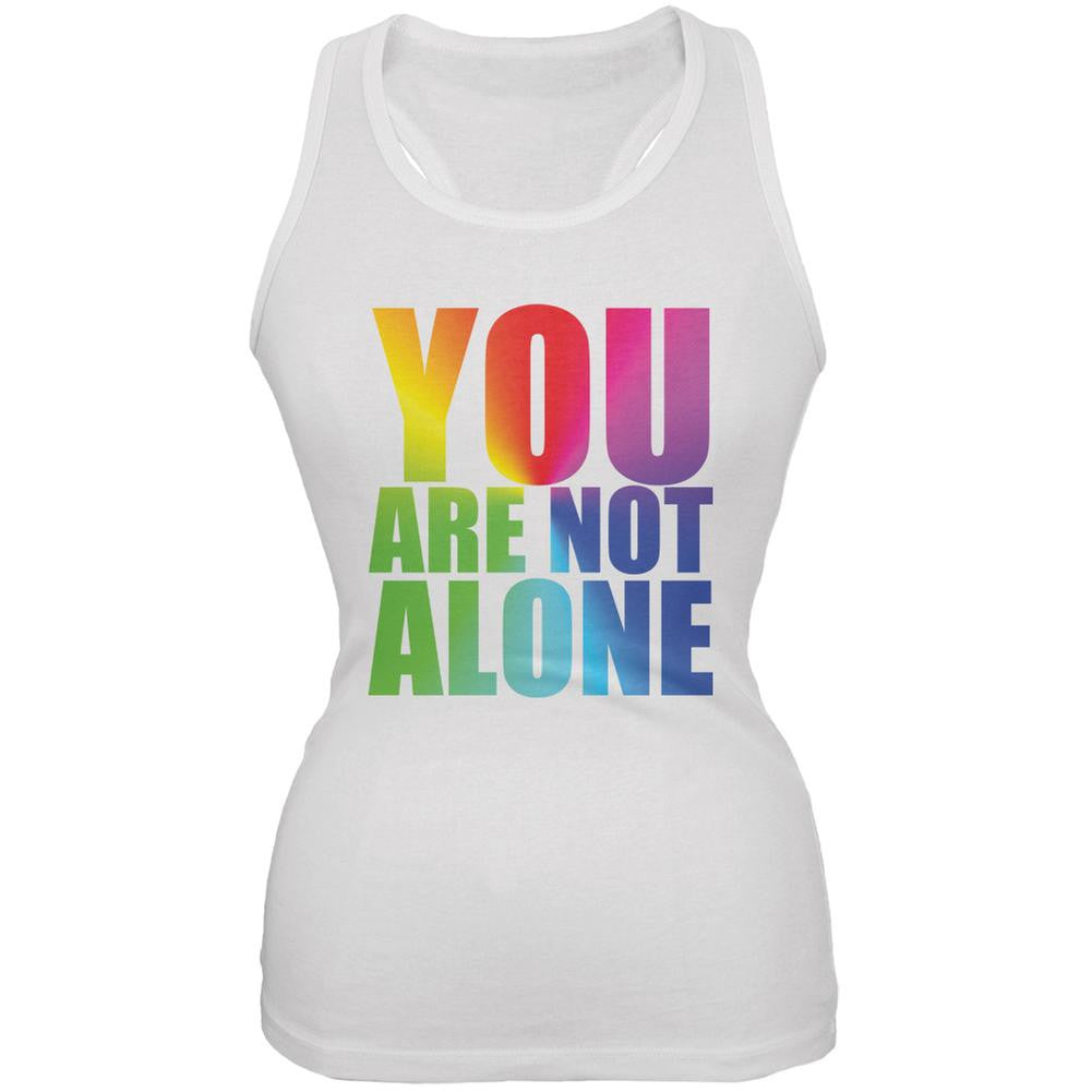 You Are Not Alone LGBT Caitlyn Jenner White Juniors Soft Tank Top Juniors Tank Tops Old Glory 2XL White 