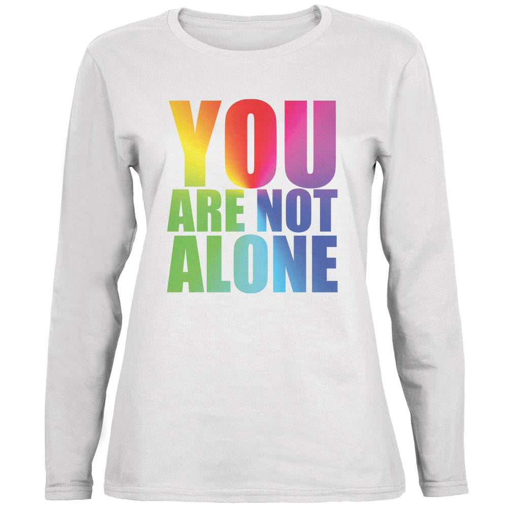 You Are Not Alone LGBT Caitlyn Jenner White Ladies Long Sleeve T-Shirt Women's Long Sleeves Old Glory 2XL White 