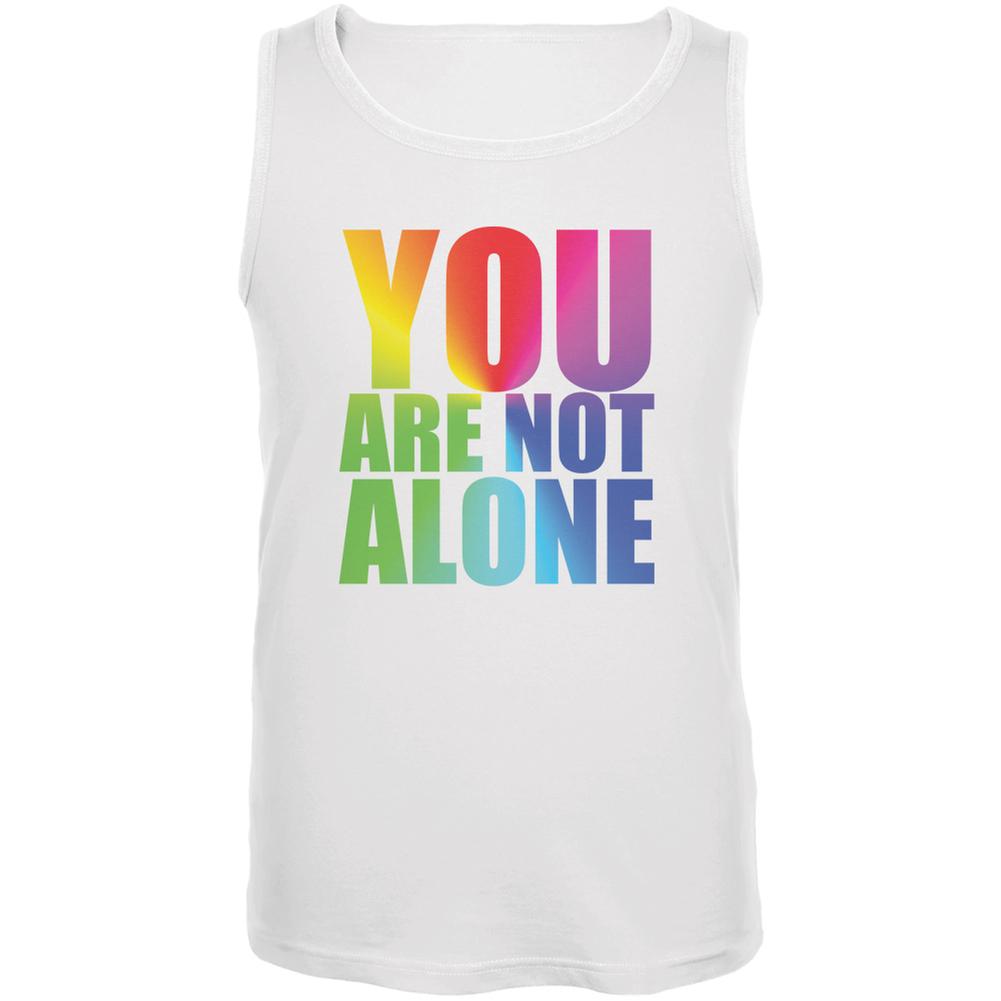 You Are Not Alone LGBT Caitlyn Jenner White Adult Tank Top Men's Tank Tops Old Glory 2XL White 