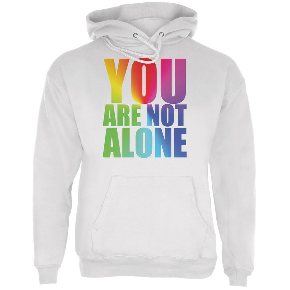 You Are Not Alone LGBT Caitlyn Jenner White Adult Hoodie Men's Hoodies Old Glory LG White 