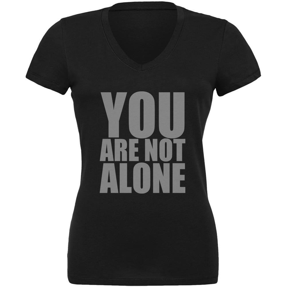 You Are Not Alone Caitlyn Jenner Black Juniors V-Neck T-Shirt Juniors T-Shirts Old Glory 2XL Black 