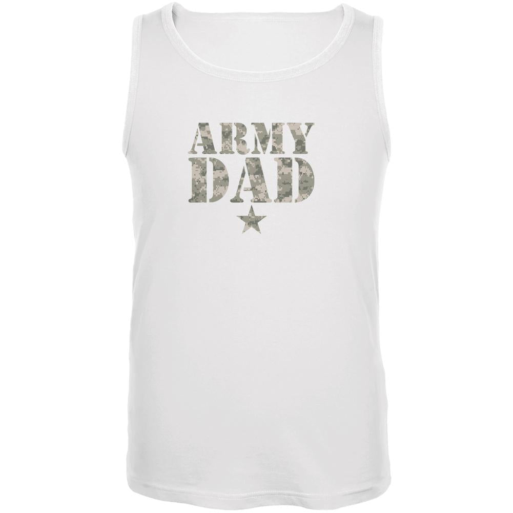 Father's Day Army Dad White Adult Tank Top Men's Tank Tops Old Glory 2XL White 