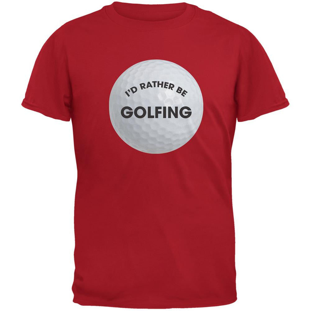 Father's Day - I'd Rather Be Golfing Red Adult T-Shirt Men's T-Shirts Old Glory 2XL Red 