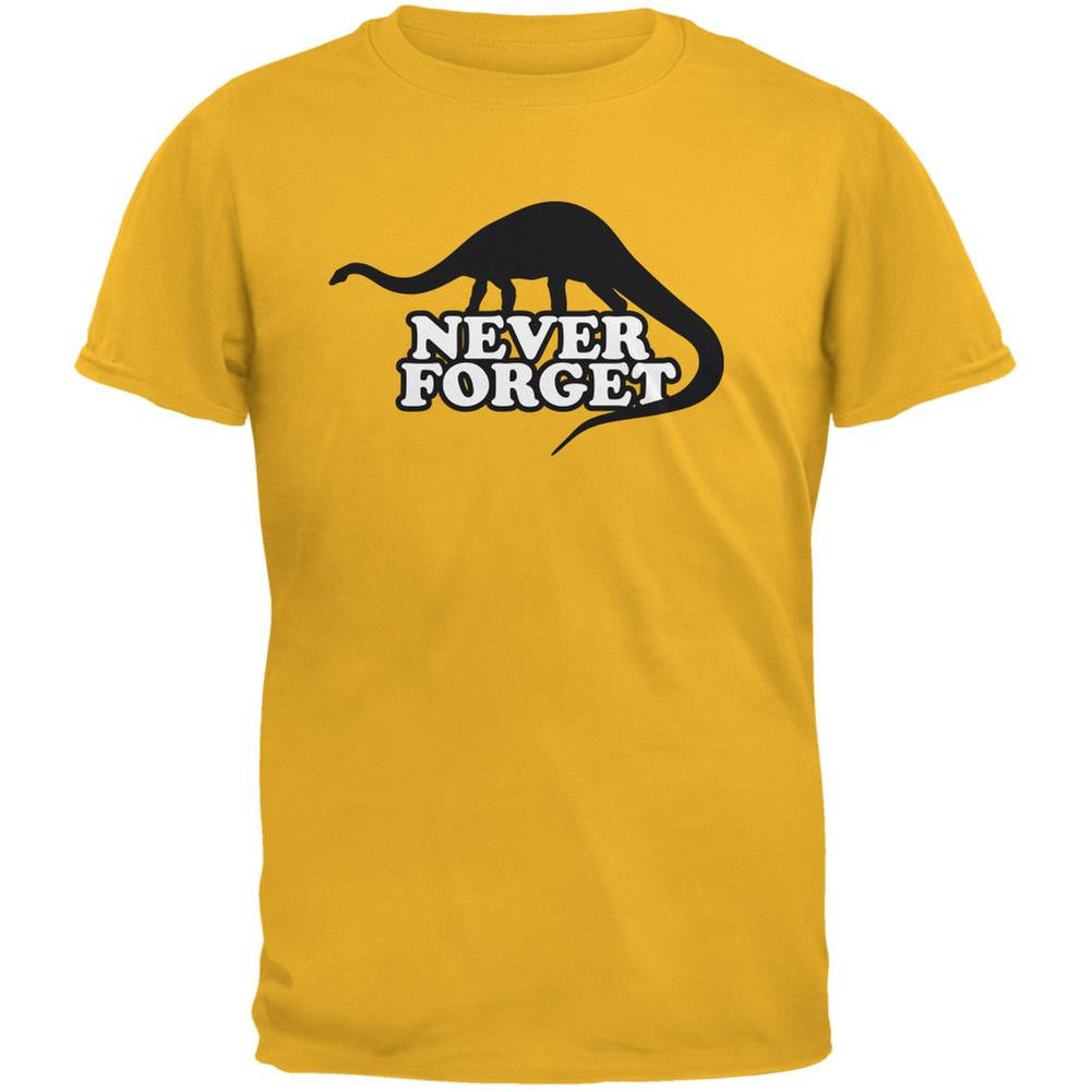 Jurassic - Never Forget Gold Adult T-Shirt Men's T-Shirts Old Glory 2XL Yellow 