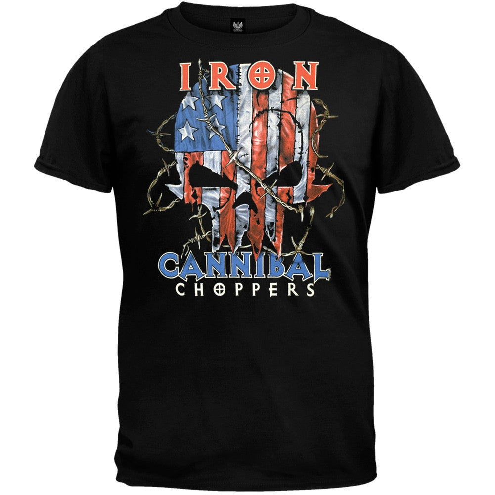 Iron Cannibal Choppers - Union Pride T-Shirt Men's T-Shirts Old Glory LG Black 