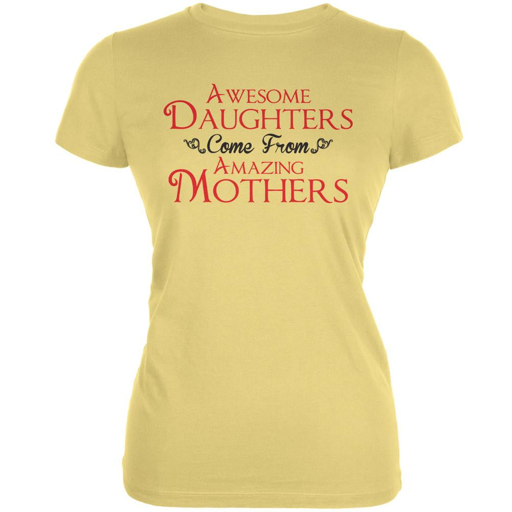 Mothers Day - Awesome Daughters Amazing Yellow Juniors Soft T-Shirt Juniors T-Shirts Old Glory LG Yellow 