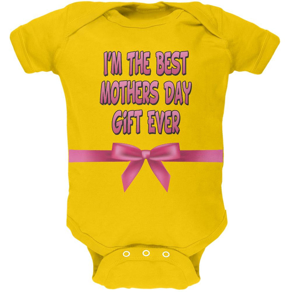 Mothers Day - Best Mothers Day Gift Yellow Soft Baby One Piece Baby One Piece Old Glory 0-3M Yellow 