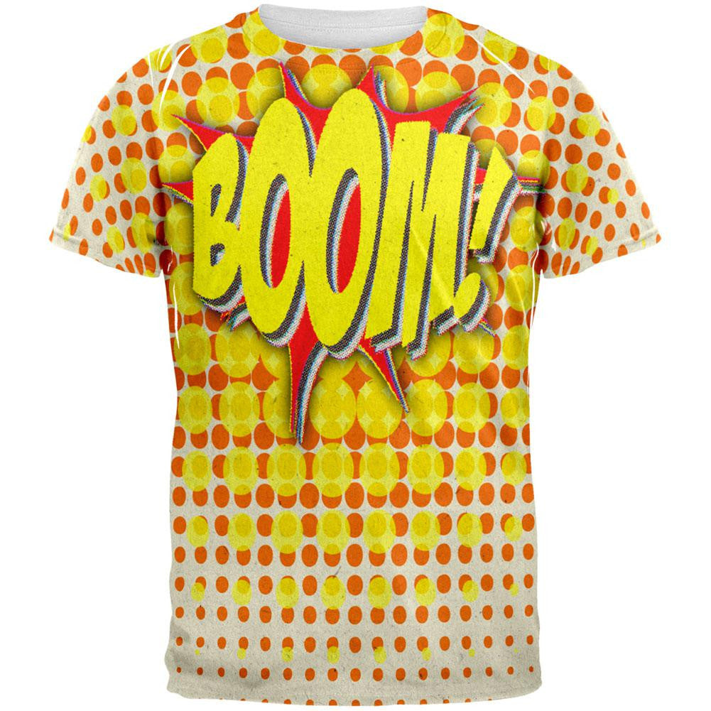 BOOM Comic Book Super Hero All Over Adult T-Shirt Men's T-Shirts Old Glory SM Multi 