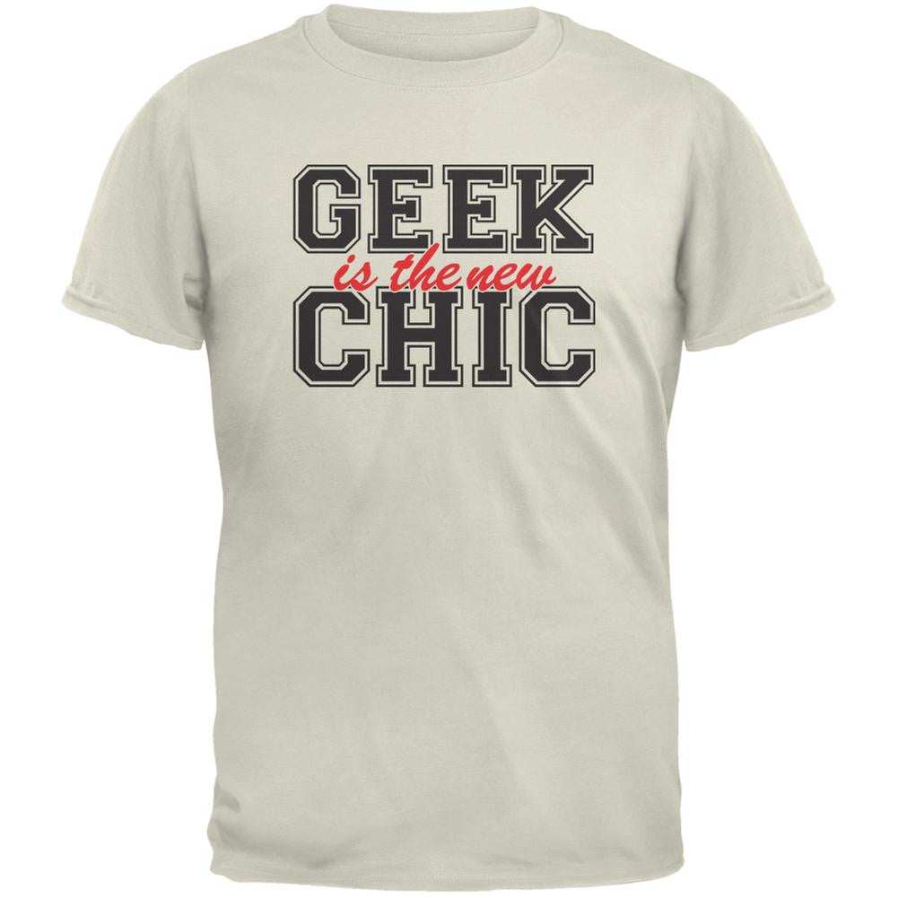 Geek is the new Chic Natural Adult T-Shirt Men's T-Shirts Old Glory 2XL Off-White 