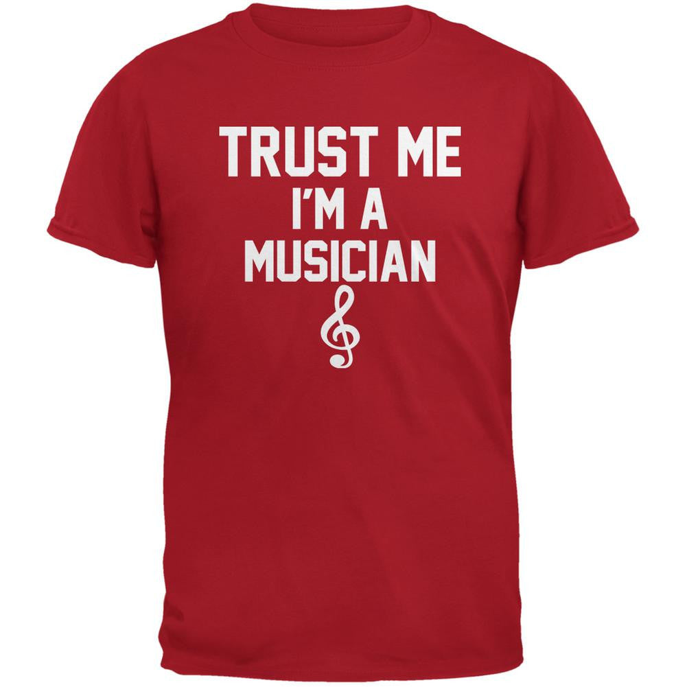 Trust Me Im A Musician Red Adult T-Shirt Men's T-Shirts Old Glory 2XL Red 