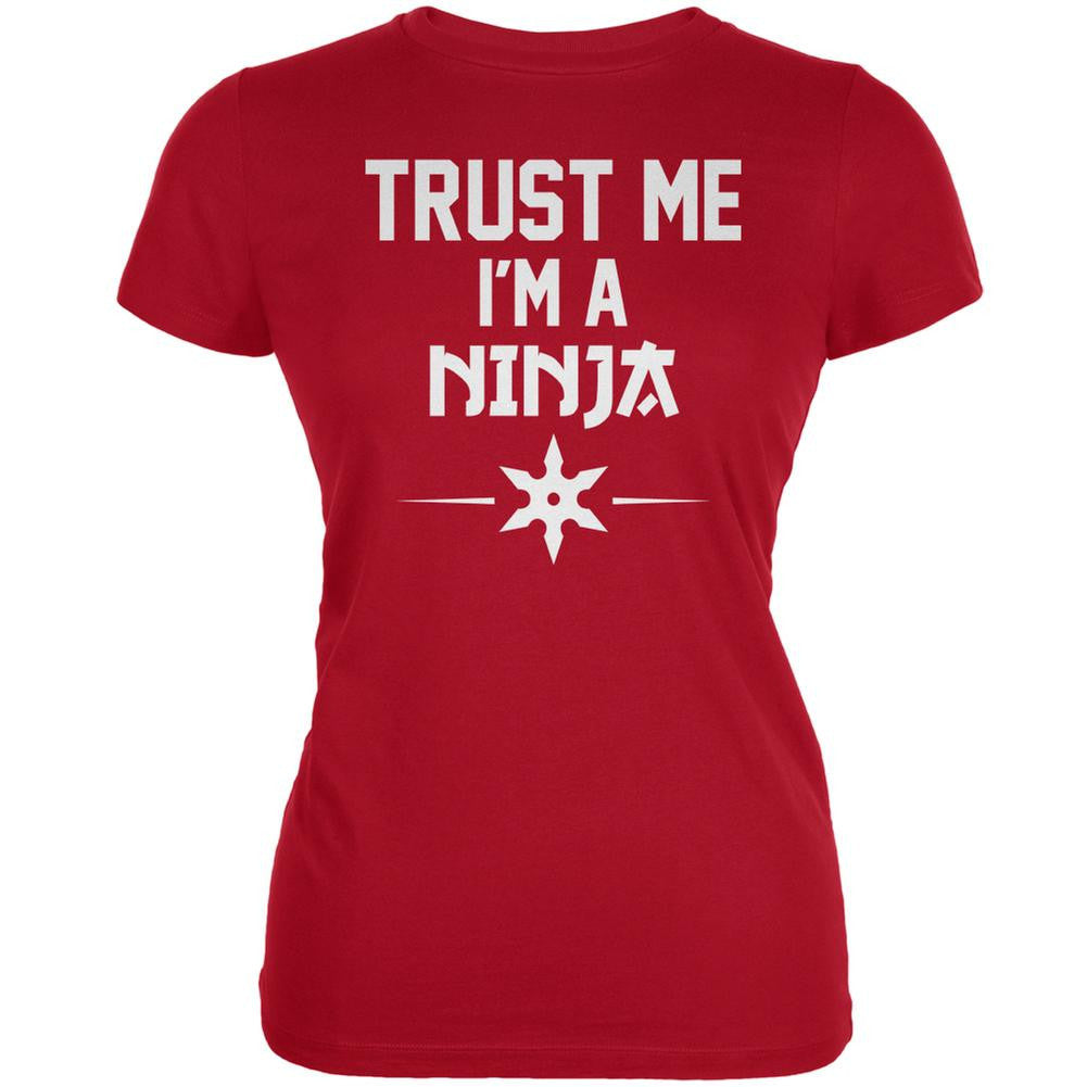 Trust Me Im A Ninja Red Juniors Soft T-Shirt Juniors T-Shirts Old Glory 2XL Red 