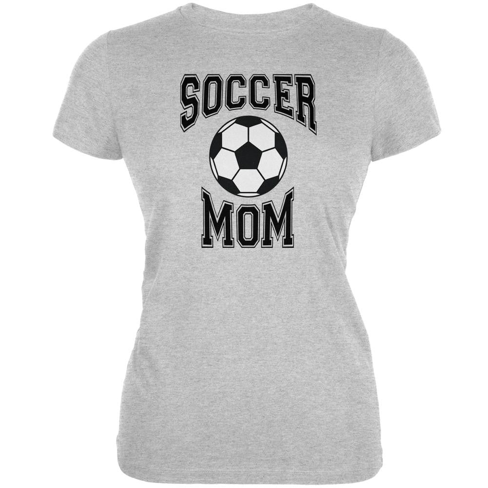 Soccer Mom Heather Grey Juniors Soft T-Shirt Juniors T-Shirts Old Glory 2XL Grey 