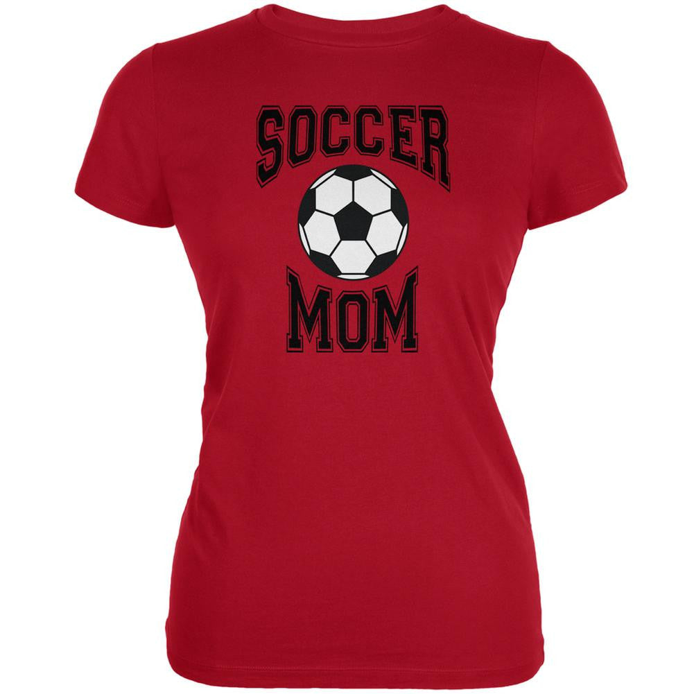 Soccer Mom Red Juniors Soft T-Shirt Juniors T-Shirts Old Glory 2XL Red 