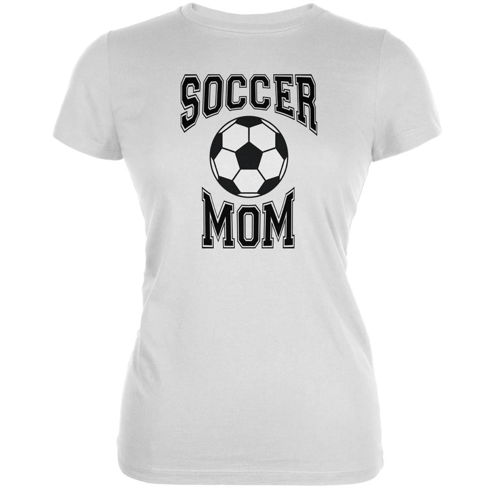 Soccer Mom White Juniors Soft T-Shirt Juniors T-Shirts Old Glory 2XL White 